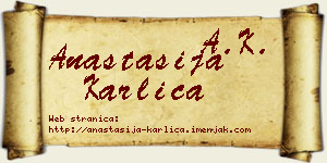 Anastasija Karlica vizit kartica